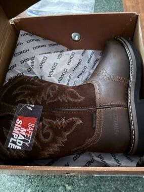 Amazon Men's Brown Western Safety Work Boots